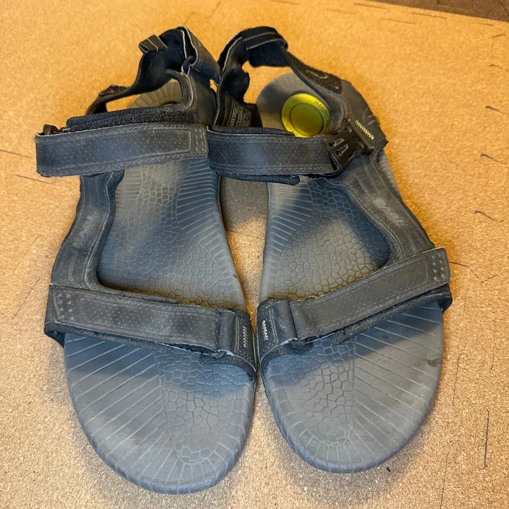 Teva Tanza Mens Sport Sandals Black Grey Size 10 Hiking Water Shoes 4155